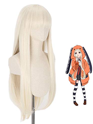 Topcosplay Cosplay Blond Perücke Lange Gerade Hellgelb Perücke Anime Perücke für Halloween Kostüm von Topcosplay