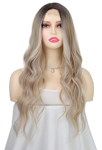 Topcosplay Lace Front Blonde Perücke Damen Lang Cosplay Natürliche Lockige Perücke 26" Gewellt Perücke für den täglichen Gebrauch (Lace Front Blonde Perücke) von Topcosplay