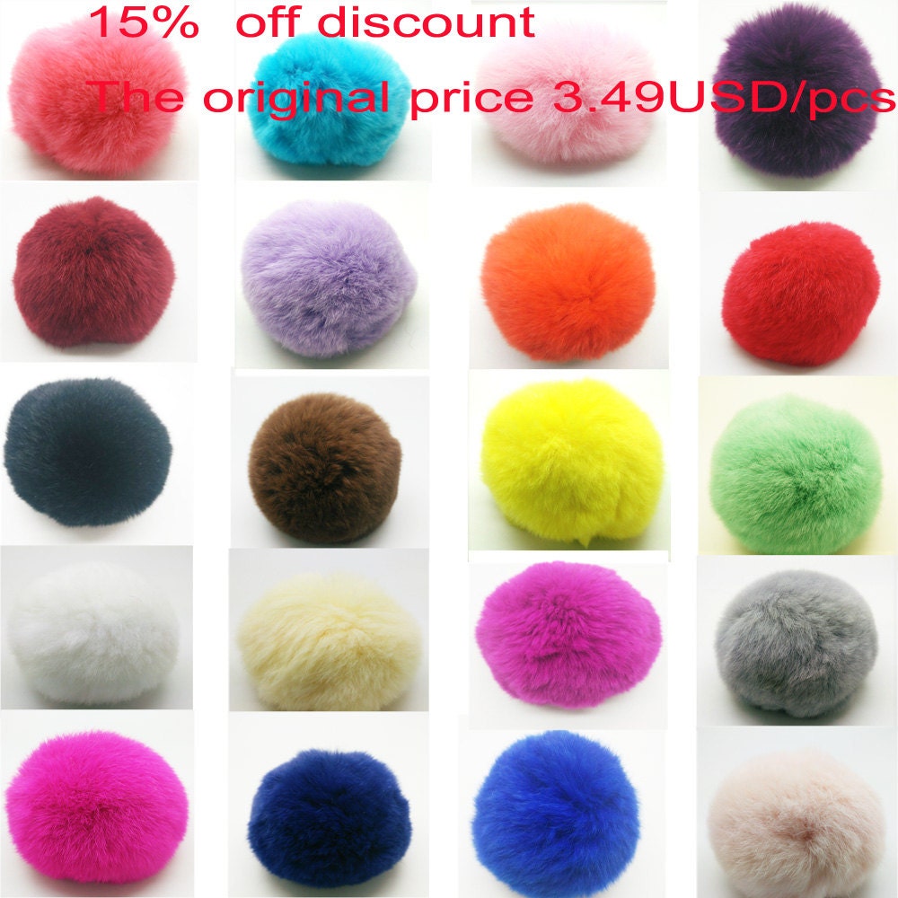 Echter 8 cm Diy Rex Kaninchen Fellbommel Pelzigen Pom Für Handy Anhänger, Handtaschen Schlüsselanhänger Echter 8 cm Diy Rex Kaninchen Fellbommel Pelzigen Pom Für Handy Anhänger, Handtaschen Schlüsselanhänger von Topfindings