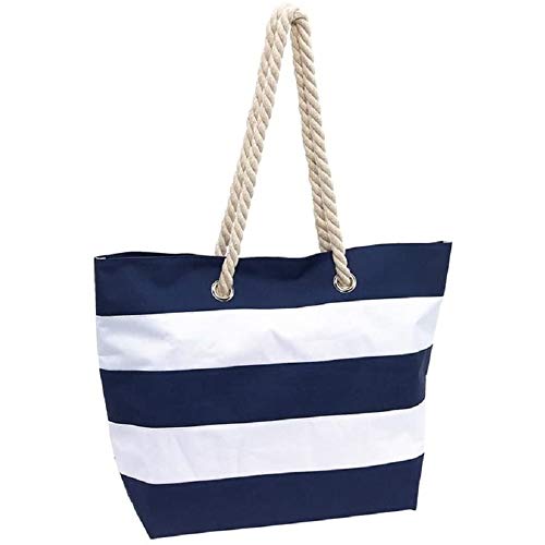TOPICO Strandtasche Sylt, blau/weiß, ca. 47 x 17 x 34cm (bxtxh) von TOPICO