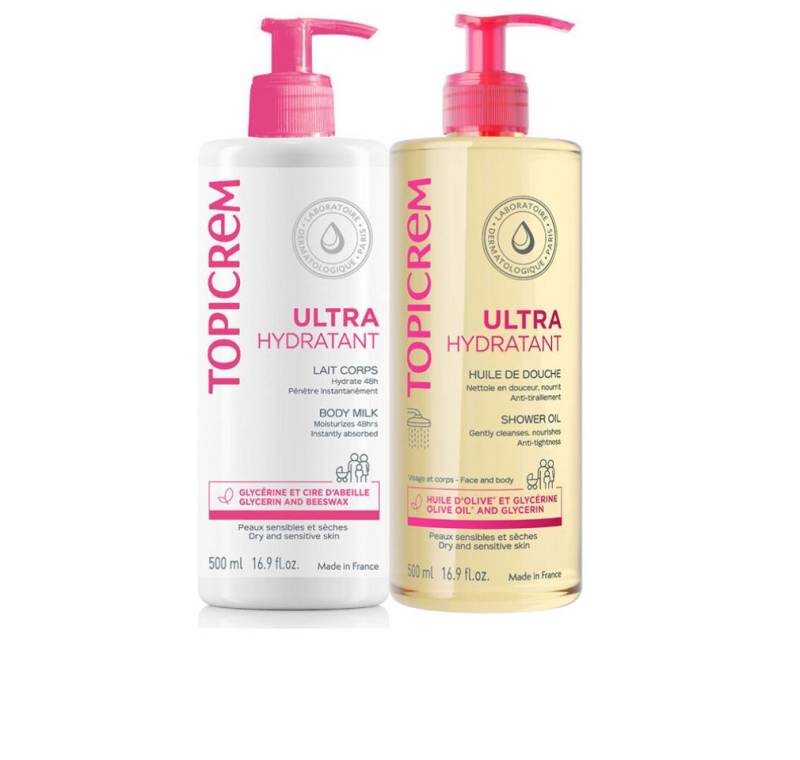 Topicrem Hautreinigungs-Set UH ULTRA MOISTURIZING MILK + SHOWER OIL CASE 2 Stück von Topicrem