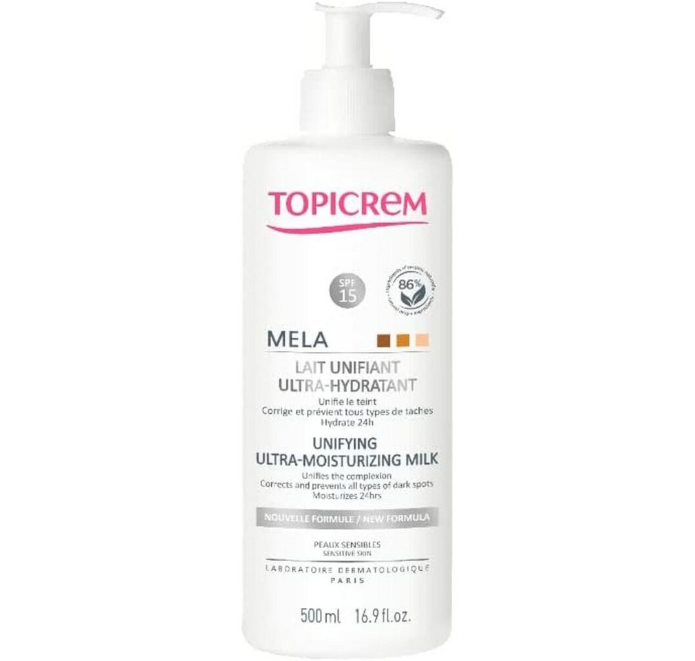 Topicrem Körperpflegemittel MELA ultra-moisturizing unifying body milk SPF15+ 500ml Topicrem Körperpflegemittel MELA ultra-moisturizing unifying body milk SPF15+ 500ml von Topicrem