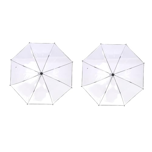 Topiky 2pcs Lustige Wassersprühen von Regenschirm, Winddichte Reiseschirme für Regen, Kompakte Reiseweg für Unterhaltung, Klare Regenschirm mit Griff (Transparent) von Topiky