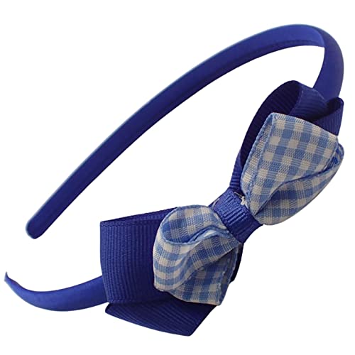 Topkids Accessories 1 cm Gingham-Haarreif mit Schleife, Mädchen-Schleifen-Stirnbänder für die Schule, niedliches Schulzubehör für Mädchen, hübscher farbiger Gingham-Schleife, Haarschmuck für Mädchen von Topkids Accessories