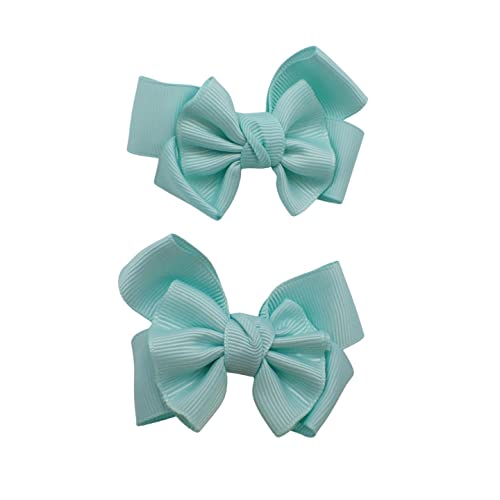 Topkids Accessories 2 Stück Haarschleifen Für Mädchen Mädchen Haarschmuck Haargummis Haarspangen Frauen Haarschleifen Haarspange Haarschleife Haarschmuck für Mädchen Kinder Haarschmuck (Aqua) von Topkids Accessories