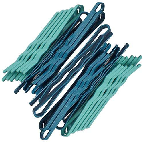 Topkids Accessories 24pcs Bright Coloured Kirby Grip, Haarspange, Bobby Pins, Einfache Clips für den täglichen Gebrauch, Für Frauen & Männer, Mädchen & Jungen, Unisex Haarnadeln (Aqua Blues) von Topkids Accessories