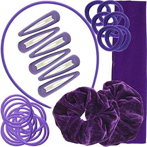 Topkids Accessories 28pc Schule Haarschmuck Geschenkset Haarschmuck für Mädchen Haarspange Haarfarbe Mädchen Haarschmuck Geschenkset Haarspange Haarband Haarbänder für Mädchen (Lila) von Topkids Accessories