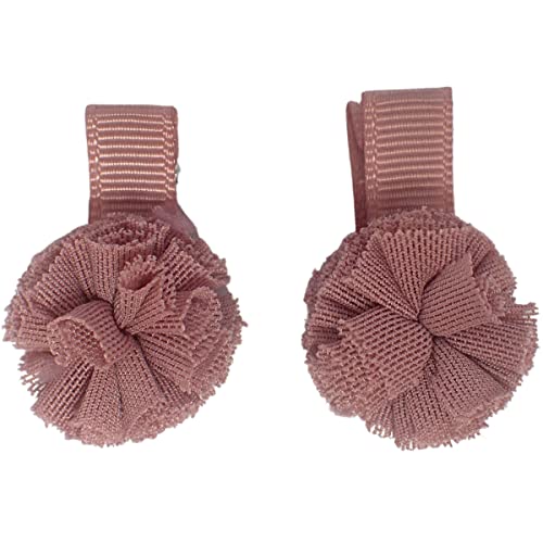 Topkids Accessories 2pcs Set Pom Pom Baby Haarspangen, Kleinkind Haarspangen, Haarspangen für Mädchen, Mädchen Haarschmuck Geschenkset, Baby Mädchen Haarschmuck, Kleinkind Haarschmuck (Mauve) von Topkids Accessories