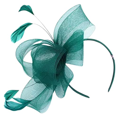 Topkids Accessories Fascinator für Frauen - Eleganter Hochzeits-Fascinator mit Stirnband, perfektes Haar-Accessoire für Hochzeitsgäste (Waldgrün) von Topkids Accessories