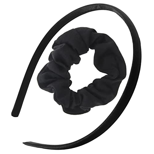 Topkids Accessories Haargummi und passendes Haargummi-Set, Kinderhaar-Accessoires, Haargummis für Frauen und Mädchen, Stirnbänder, Mädchen, Haarschmuck, Stirnband, Mädchen, Haarreif (schwarz) von Topkids Accessories