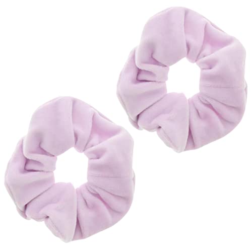 Topkids Accessories - Luxuriöse Samt Scrunchie Scrunchies Elastische Haarband Pferdeschwanz Halter Haargummi Haargummis Haarschmuck für Frauen Damen Mädchen - 2 Stück (Lilac) von Topkids Accessories