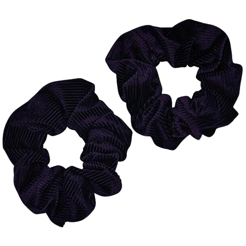 Topkids Accessories - Luxus Cord Stil Samt Scrunchies Elastische Haarband Pferdeschwanz Halter Haargummis Haarschmuck für Frauen - 2 Stück (lila) von Topkids Accessories