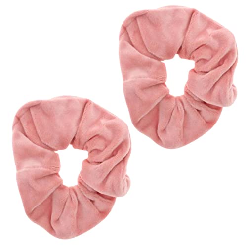 Topkids Accessories - Luxus Samt Scrunchie Scrunchies Elastische Haarband Pferdeschwanz Halter Haar Scrunchie Haargummis Haarschmuck für Frauen Damen Mädchen - 2 Stück (Baby Pink) von Topkids Accessories