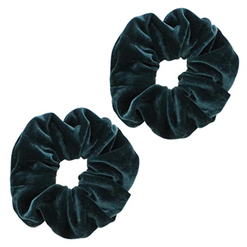 Topkids Accessories - Luxus Samt Scrunchie Scrunchies Elastische Haarband Pferdeschwanz Halter Haar Scrunchie Haargummis Haarschmuck für Frauen Damen Mädchen - 2 Stück (Dark Teal) von Topkids Accessories