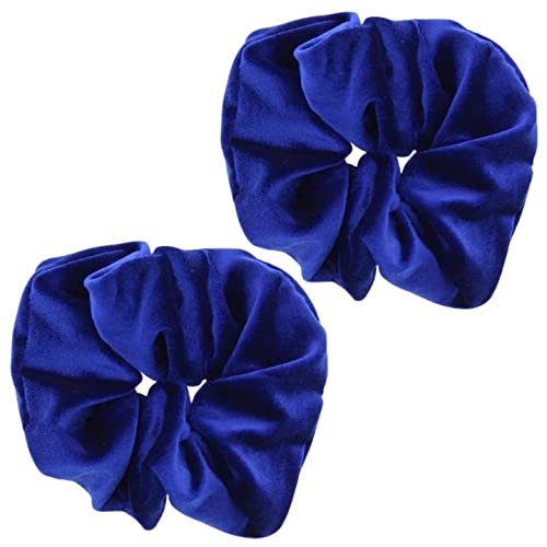 Topkids Accessories - Luxus Samt Scrunchie Scrunchies Elastische Haarband Pferdeschwanz Halter Haar Scrunchie Haargummis Haarschmuck für Frauen Damen Mädchen - 2 Stück (Königsblau) von Topkids Accessories