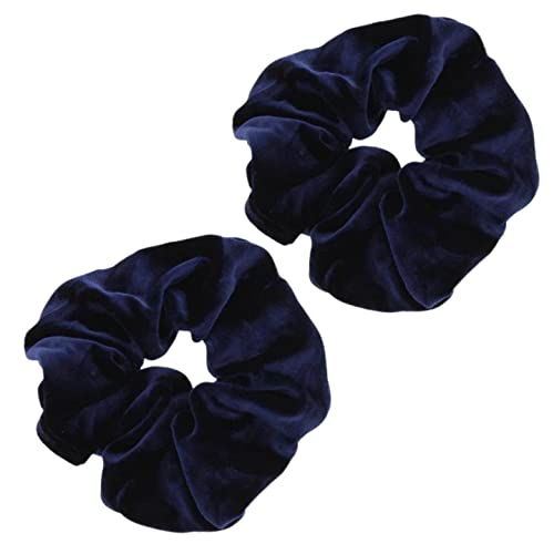 Topkids Accessories - Luxus Samt Scrunchie Scrunchies Elastische Haarband Pferdeschwanz Halter Haar Scrunchie Haargummis Haarschmuck für Frauen Damen Mädchen - 2 Stück (Marineblau) von Topkids Accessories