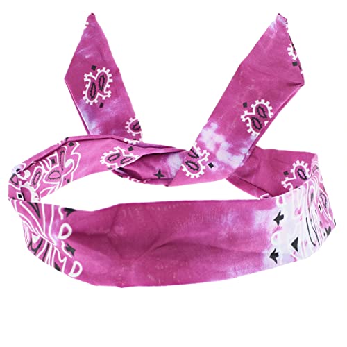 Topkids Accessories Paisley Wire Haarbänder Frauen Mädchen Stirnbänder Bequeme Haarbänder Drahtband Kopf Wrap Schleife Bandanas Boho Hippy Dolores 1940er 1950er Jahre (Lilac Acid Wash) von Topkids Accessories