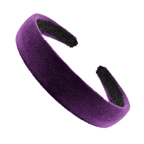 Topkids Accessories Samt-Haarreif, luxuriös, Stirnband, Haarband, Haarband, für Erwachsene, Damen, Mädchen, Kinder, Hochzeit, Braut, modisch, Haarreif, Wonderland, 2,5 cm dick, Violett von Topkids Accessories