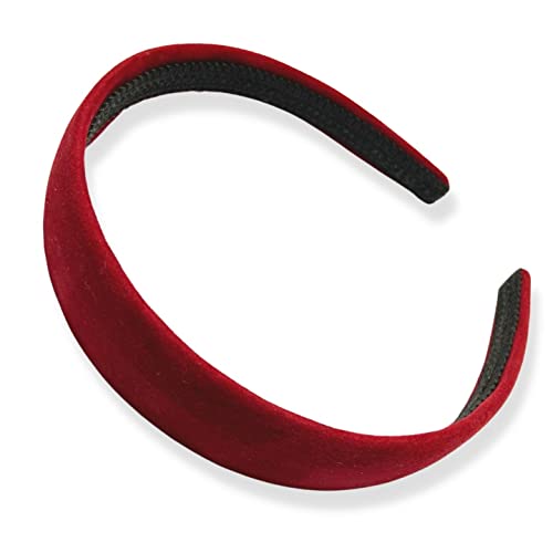 Topkids Accessories Samt-Haarreif, luxuriöses Stirnband, Haarband, Haarband, für Erwachsene, Damen, Mädchen, Kinder, Hochzeit, Braut, modisch, Wunderland, 2,5 cm dick, breit (Weinrot) von Topkids Accessories