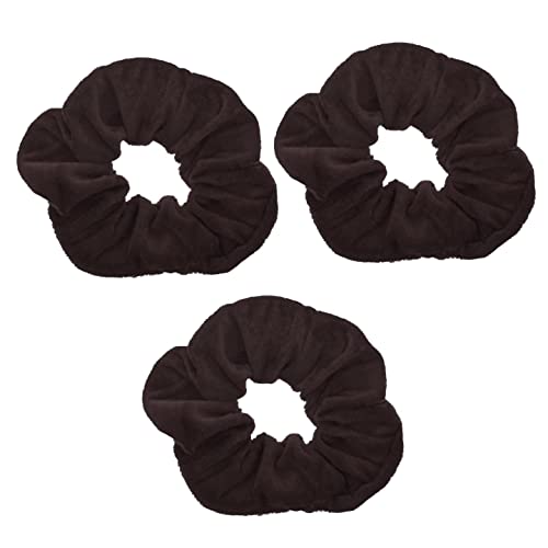 Topkids Accessories - Samt Scrunchie Scrunchies Elastische Haarband Pferdeschwanz Halter Haar Scrunchie Haargummis Haarschmuck für Frauen Damen Mädchen - 3 Stück (Braun) von Topkids Accessories