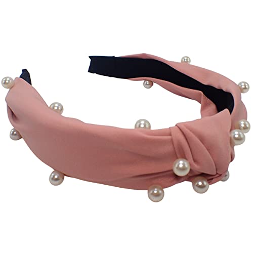 Topkids Accessories Satin Perlen-Stil Knoten Haargummis Erwachsene Frauen Haarschmuck für Frauen Haarbänder für Frauen (Rosa) von Topkids Accessories
