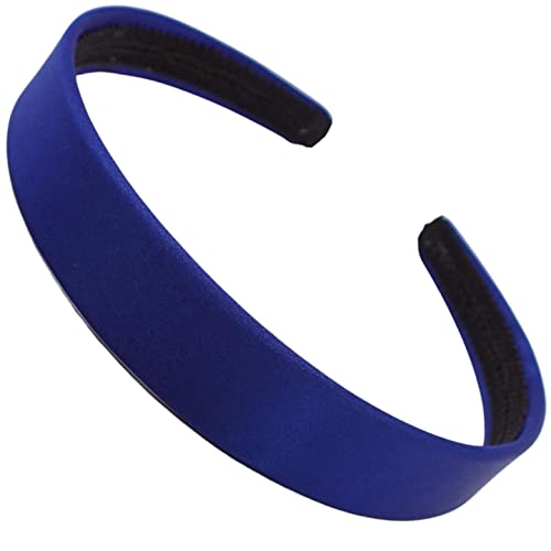 Topkids Accessories Seidig glänzendes, einzelnes Satin-Stirnband, Haarreif für Kinder und Frauen, bunt, 70er, 80er, 90er, für Schule oder Kostüme (Königsblau) von Topkids Accessories