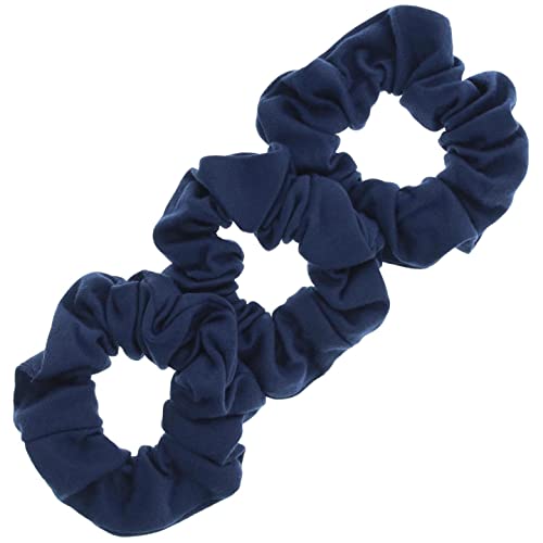 Topkids Accessories Weiche Haargummis aus Jerseystoff für Damen, Mädchen, Kinder, 3 Stück (Marineblau) von Topkids Accessories