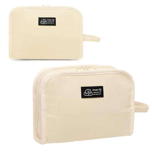 Toplive Pencil Case,Federmäppchen Pencil case mit grossem Fassungsvermögen Mäppchen Schreibwarenbeutel Bleistift Beutel für Middle School College Office Studentin Mädchen Studenten Weiß von Toplive