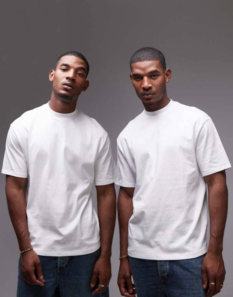 Topman - 2er-Pack Oversize-T-Shirts in Weiß-Bunt von Topman