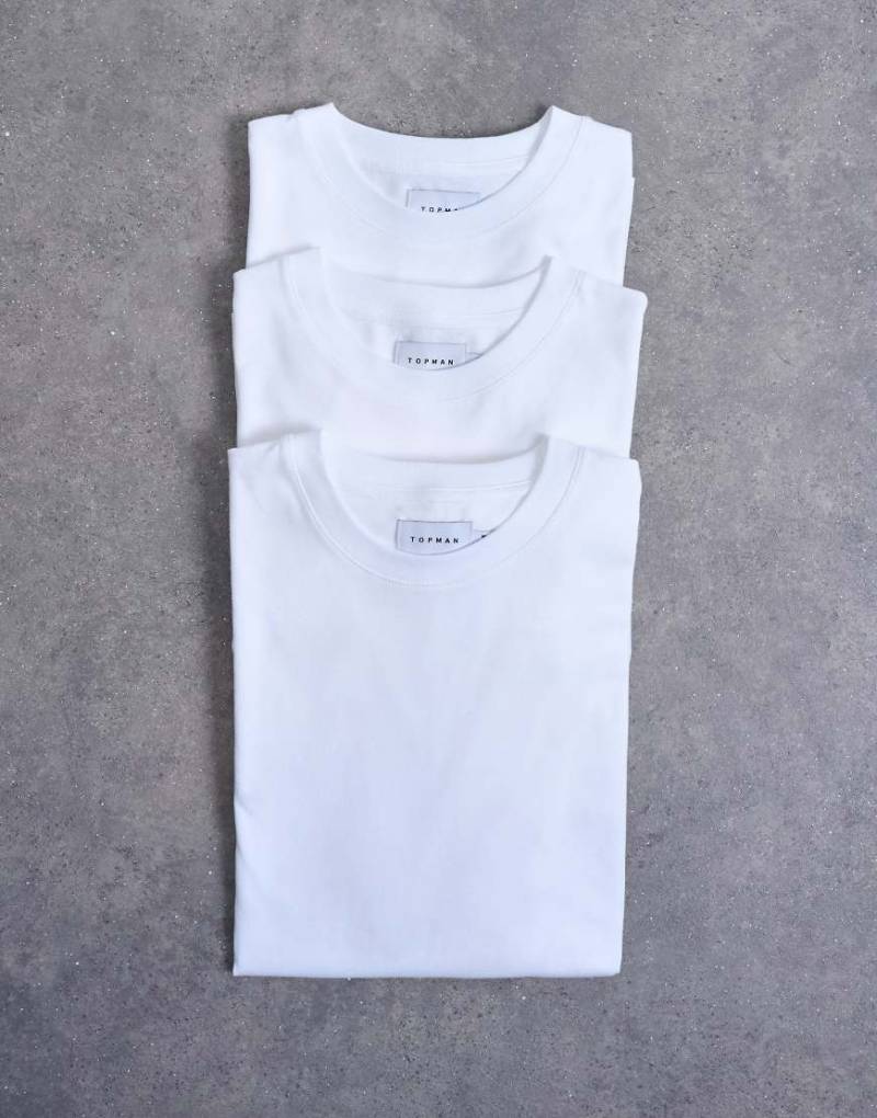 Topman - 3er-Pack T-Shirts in Weiß in regulärer Passform von Topman