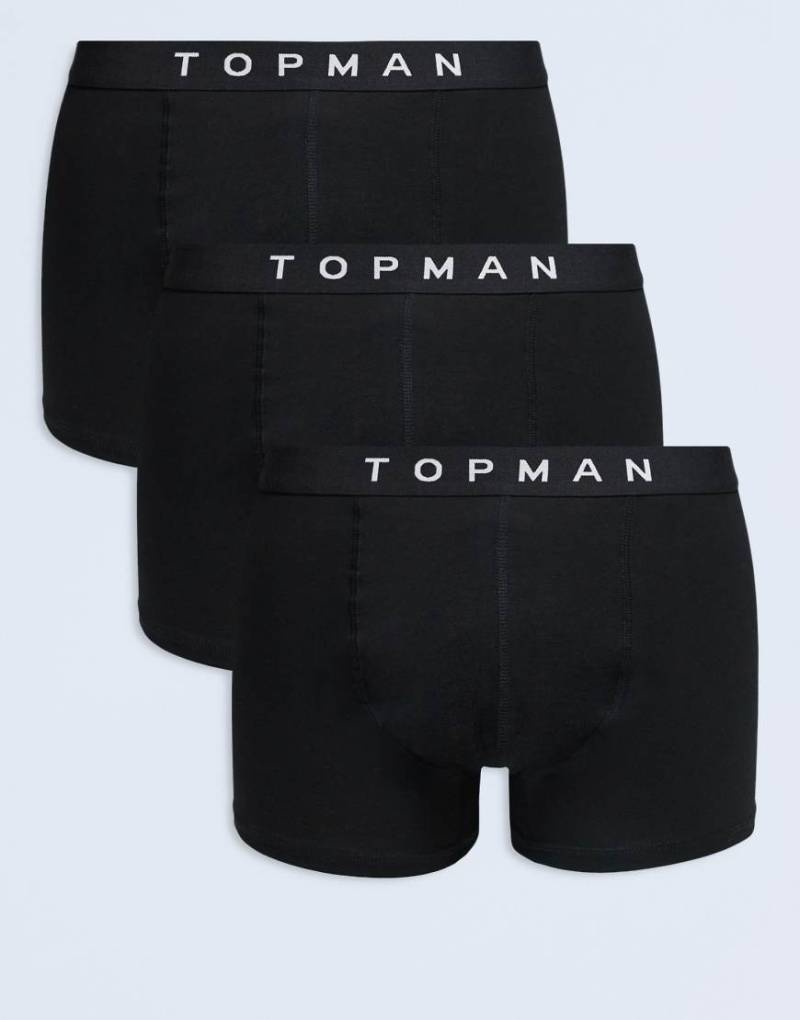 Topman - 3er-Pack Unterhosen in Schwarz mit schwarzem Bund von Topman
