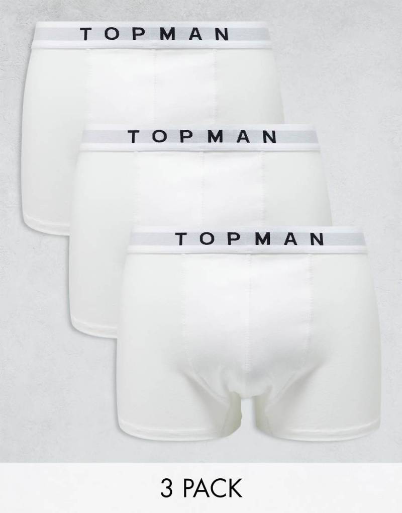 Topman - 3er-Pack Unterhosen in Weiß mit weißem Taillenbund-Bunt von Topman