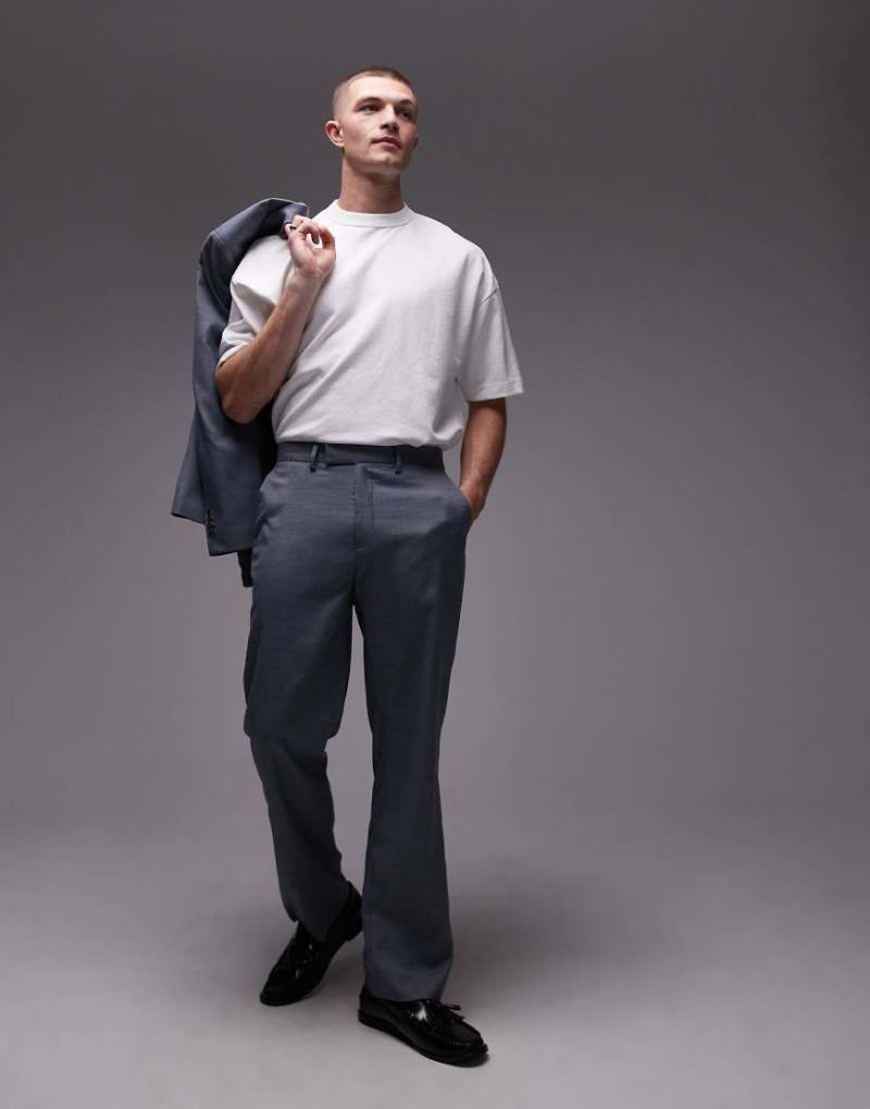 Topman - Anzughose in Blau mit geradem Schnitt von Topman