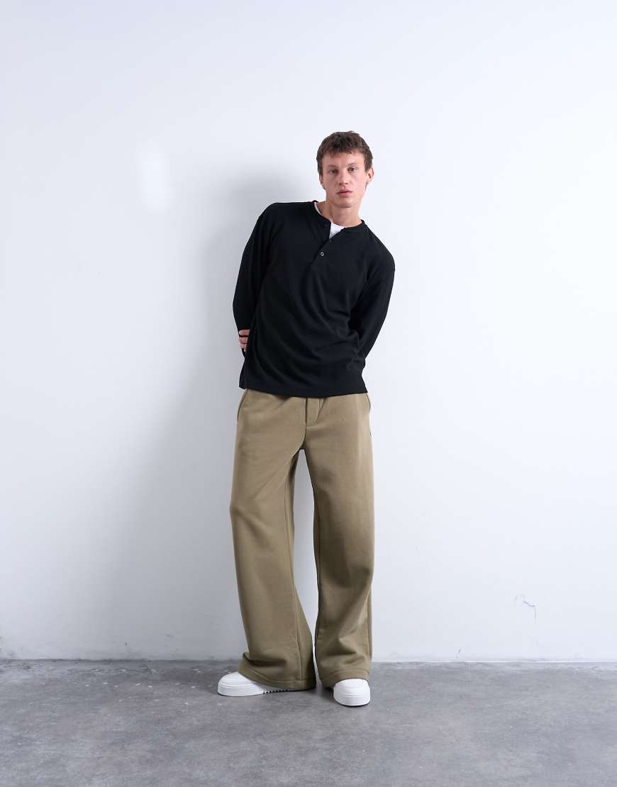 Topman - Baggy-Fit-Jogginghose in Khaki-Grün von Topman