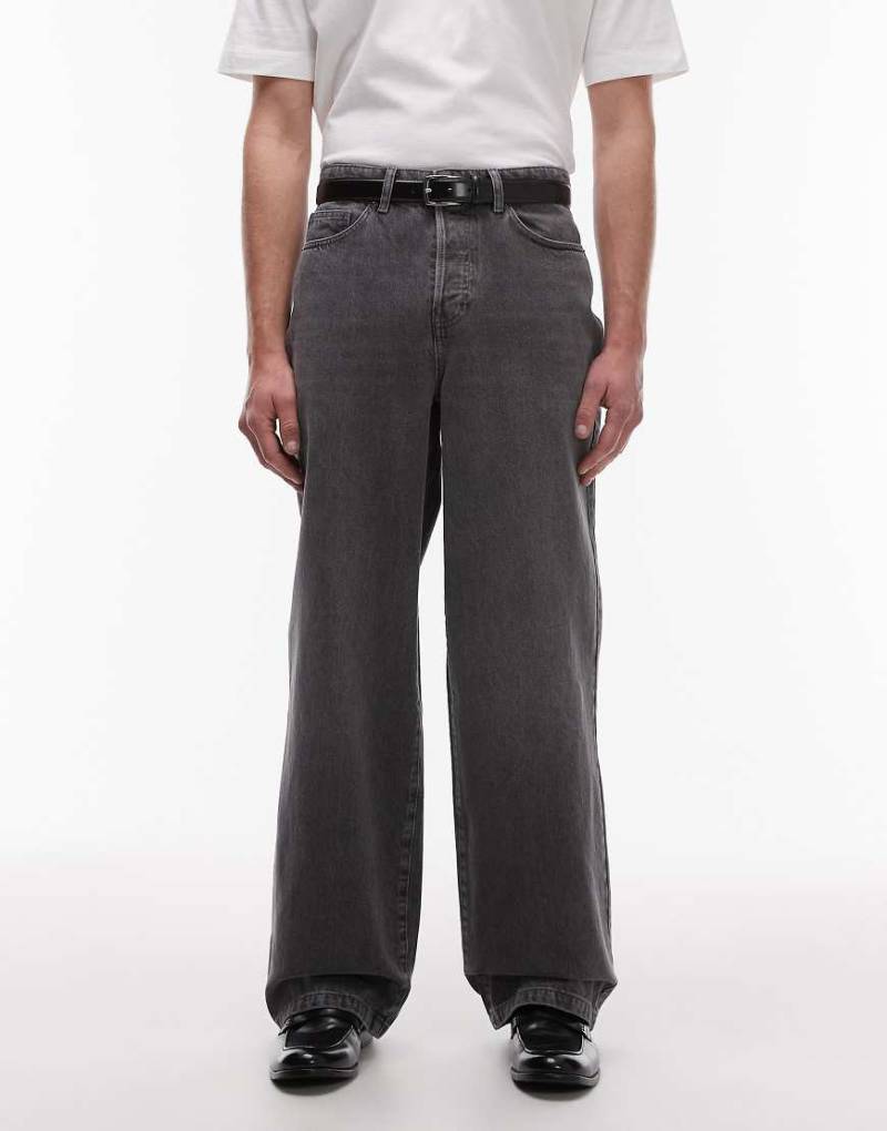 Topman - Baggy-Jeans in verwaschenem Schwarz-Grau von Topman