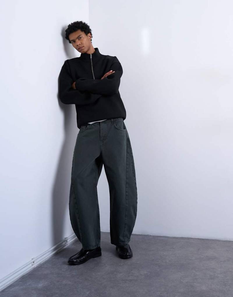 Topman - Barrel-Jeans in Grün von Topman