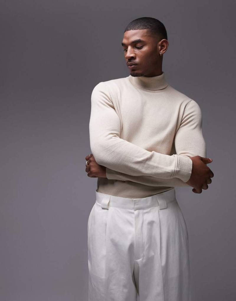 Topman - Basic-Rollkragenpullover in Beige-Neutral von Topman