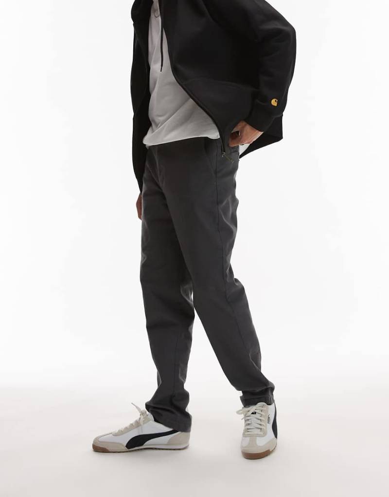 Topman - Chinohose in Anthrazit mit schmalem Schnitt-Grau von Topman