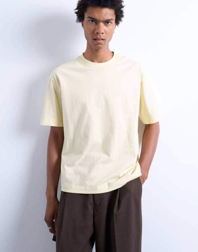 Topman - Cropped-Fit-T-Shirt in Gelb von Topman