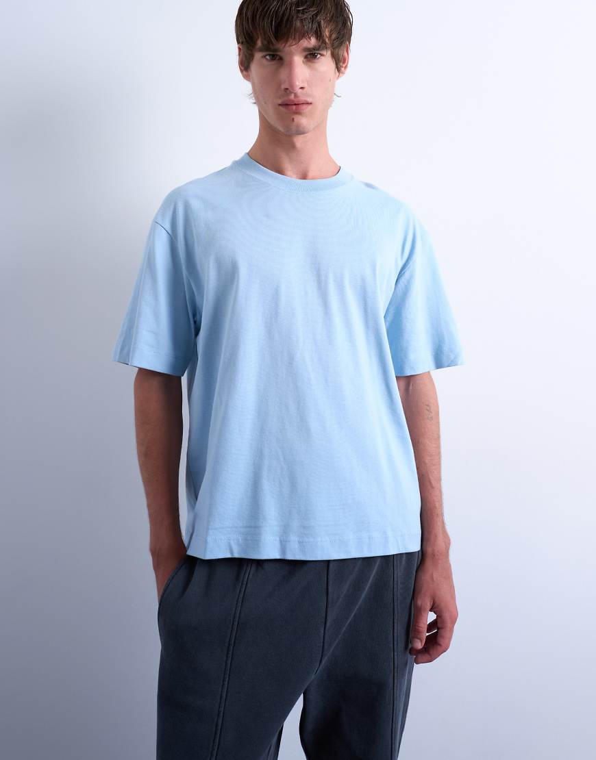 Topman - Cropped-T-Shirt in Hellblau von Topman