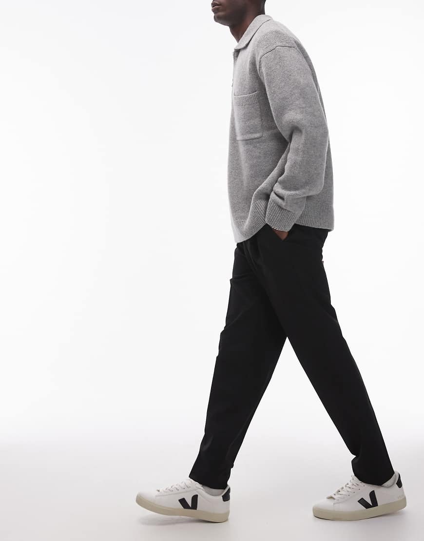 Topman - Elegante, schmal zulaufende Hose in Schwarz von Topman