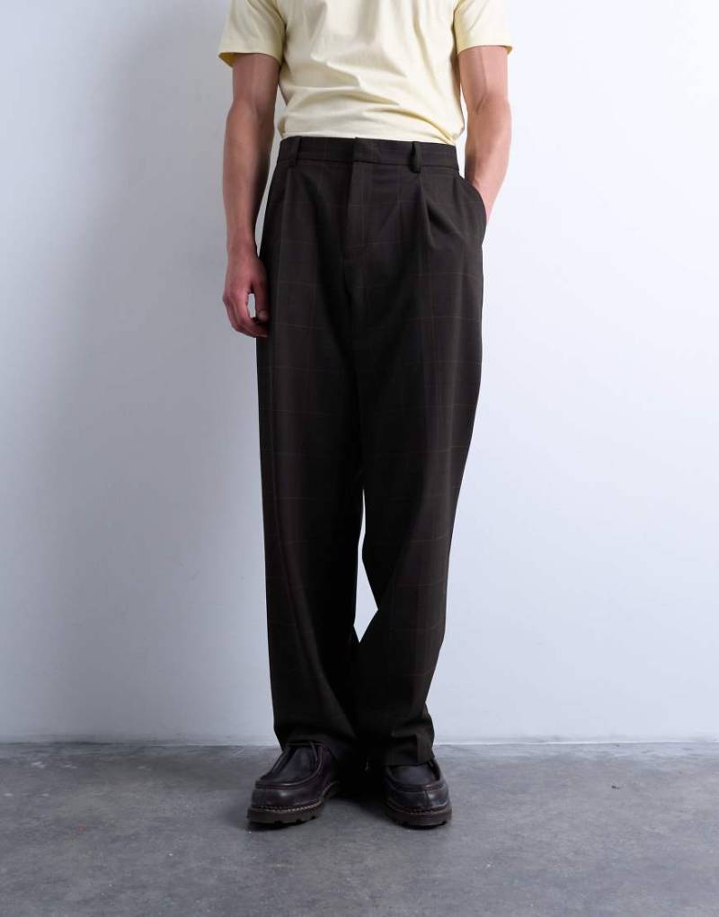 Topman - Elegante Hose in Schokobraun mit weitem Bein von Topman