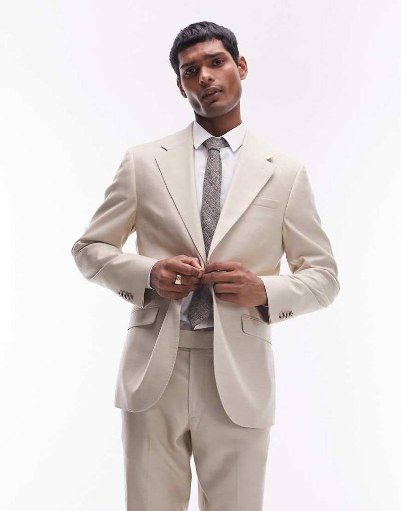 Topman - Enge Anzugjacke in Stone-Neutral von Topman