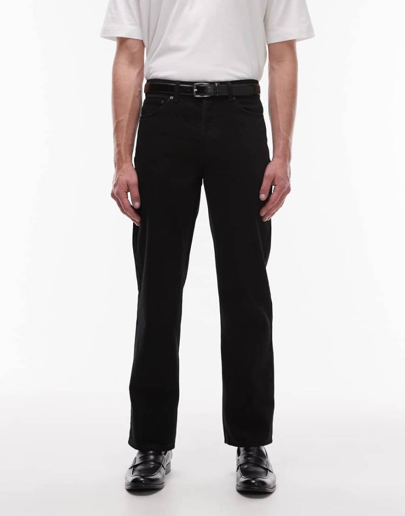 Topman - Feste Jeans mit geradem Schnitt in Schwarz von Topman