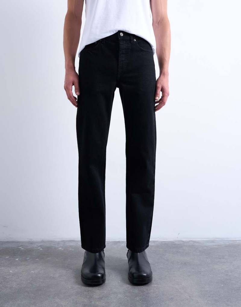 Topman - Feste Jeans mit geradem Schnitt in Schwarz von Topman