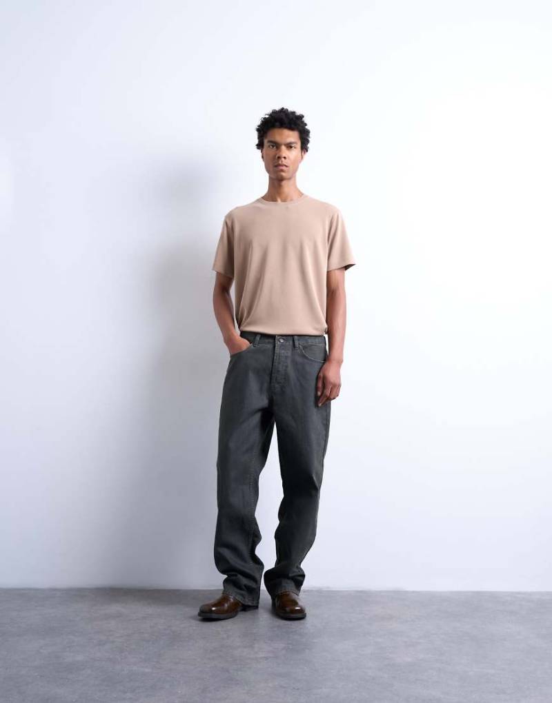 Topman - Feste Straight Jeans in beschichtetem Braun-Brown Topman - Feste Straight Jeans in beschichtetem Braun-Brown von Topman
