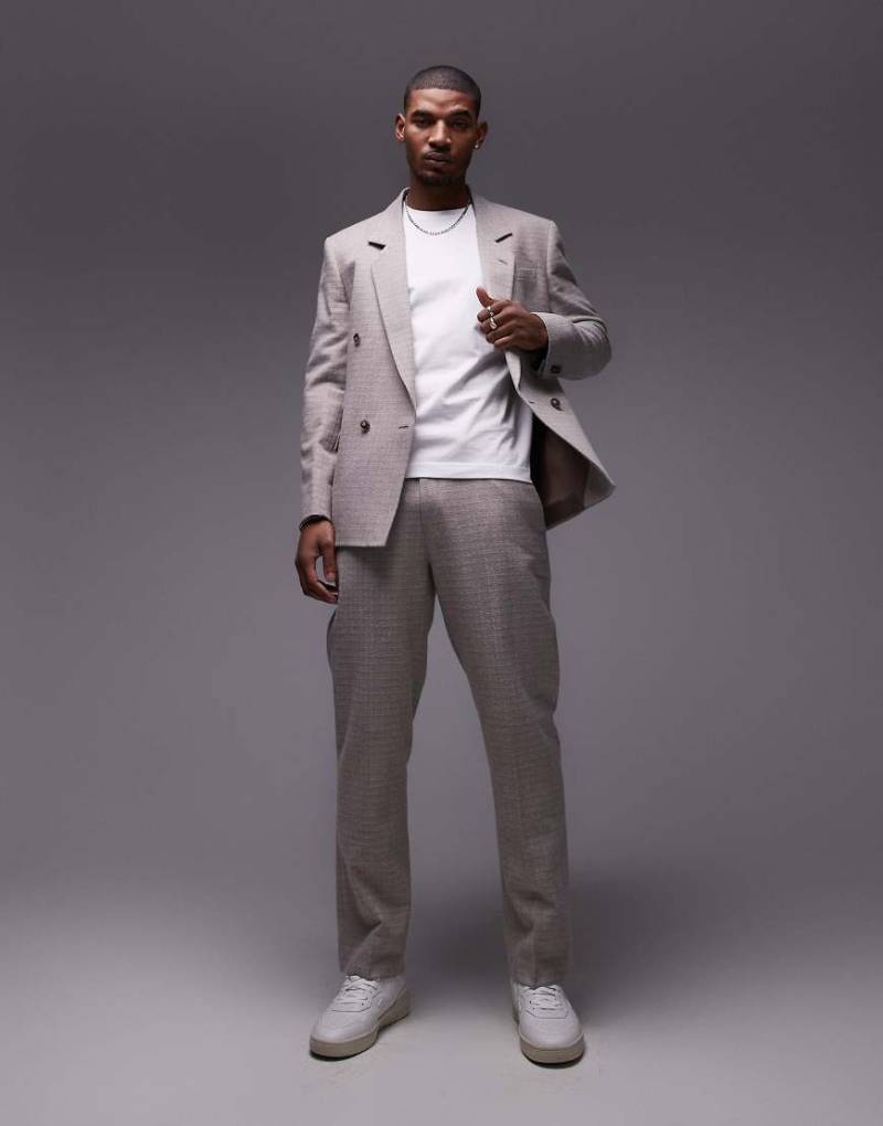 Topman - Gerade, texturierte Anzughose in Steingrau-Neutral Topman - Gerade, texturierte Anzughose in Steingrau-Neutral von Topman