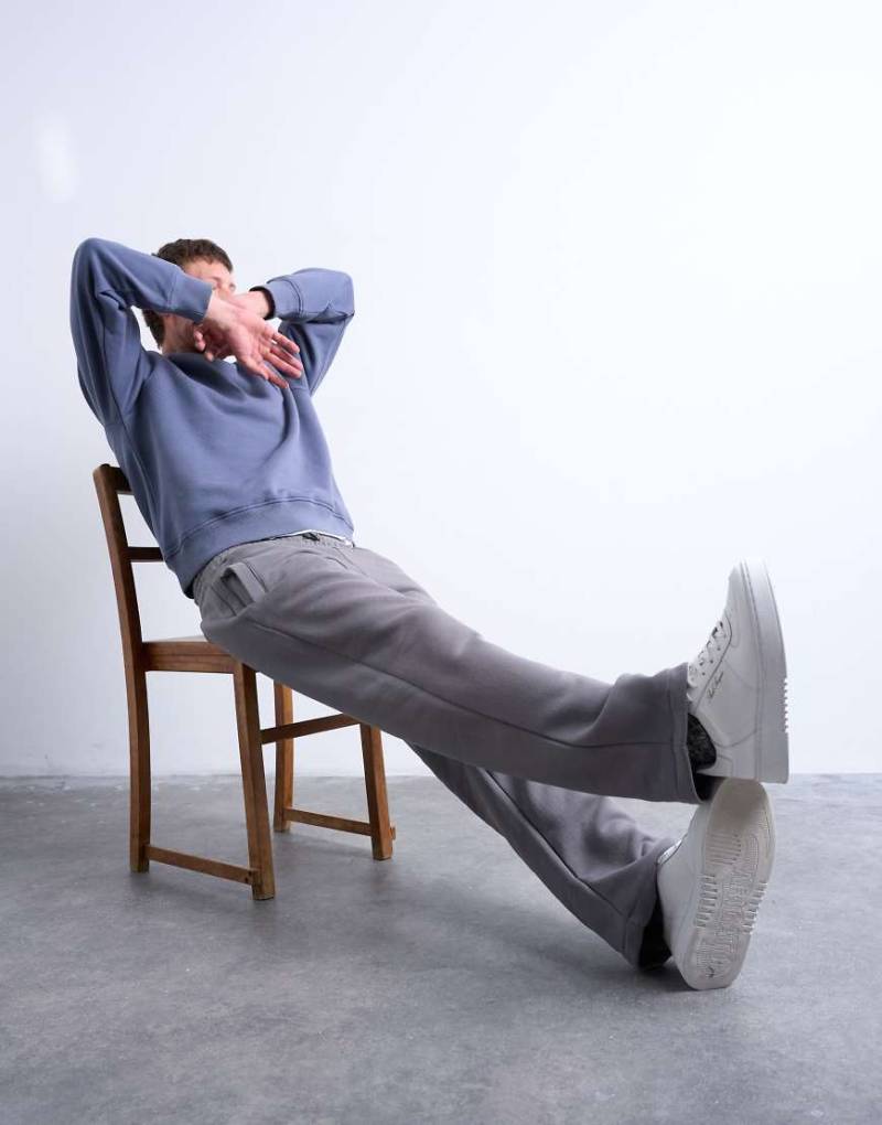 Topman - Gerade Jogginghose in Mittelgrau von Topman