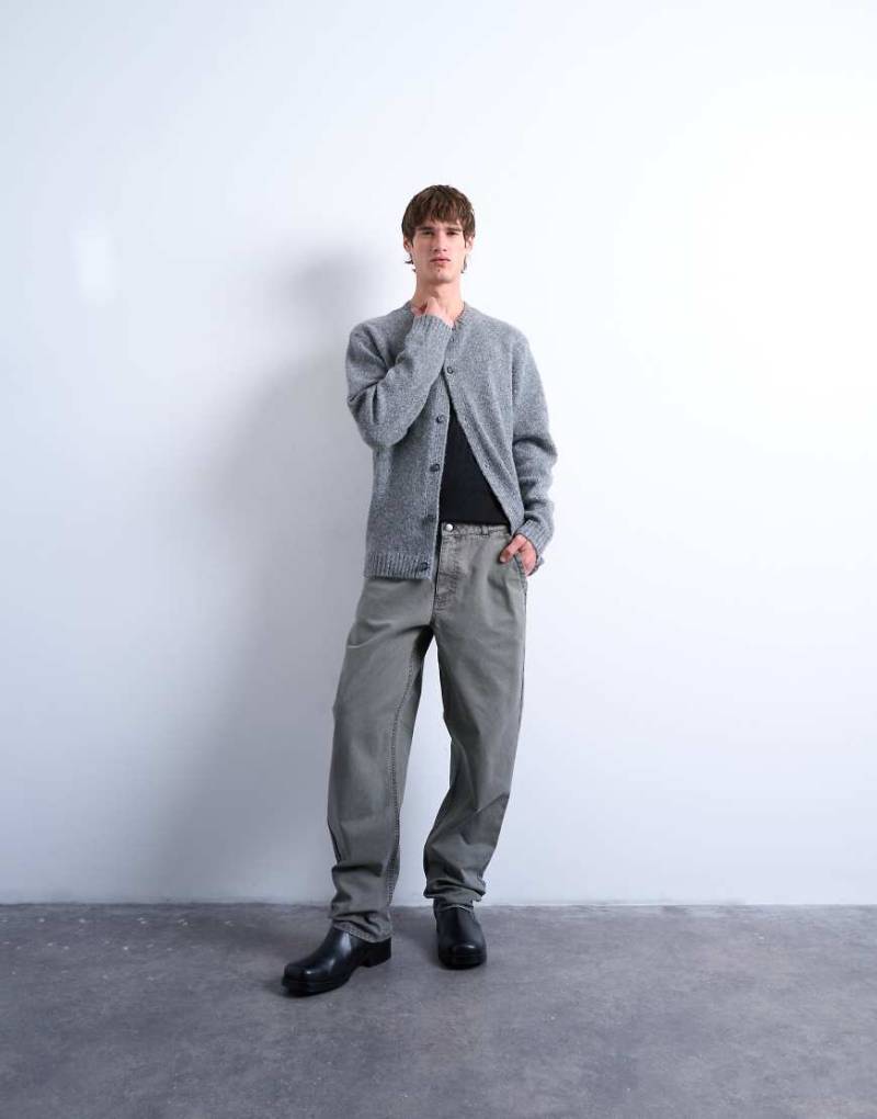 Topman - Gerade geschnittene Hose in Khaki-Grün von Topman