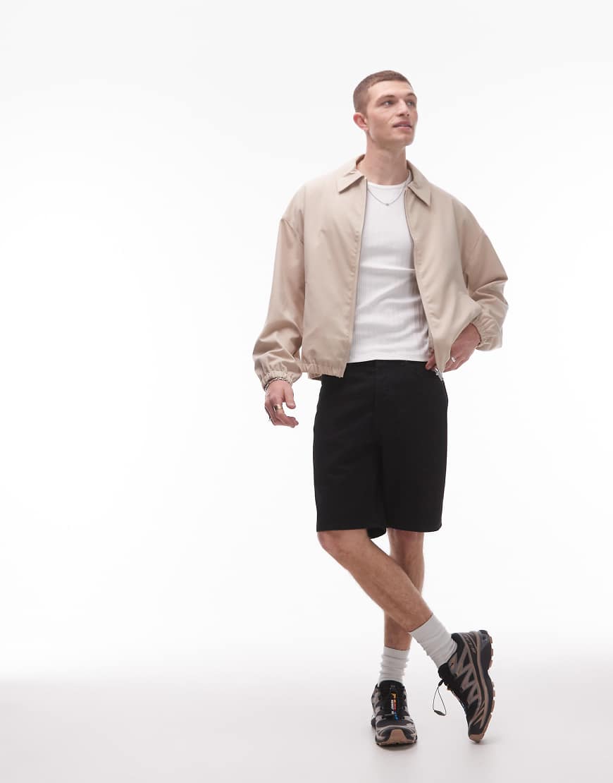 Topman - Gerade geschnittene Jeans-Shorts in Schwarz Topman - Gerade geschnittene Jeans-Shorts in Schwarz von Topman